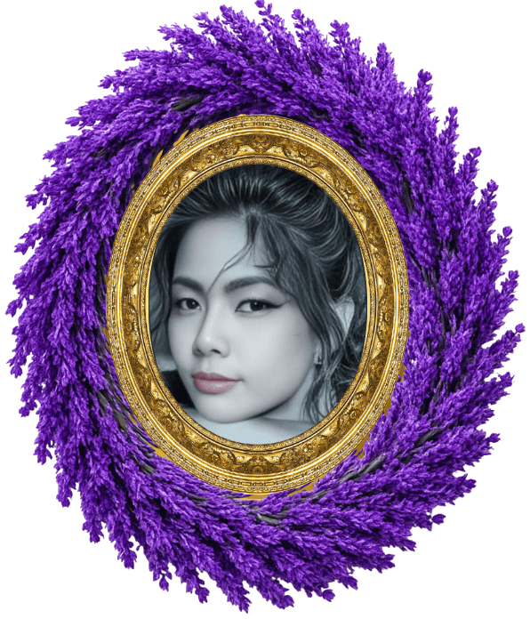 Raiya - portrait with lavender wreath